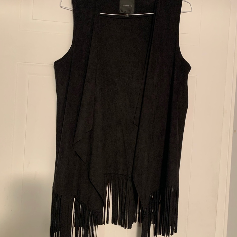 Suede fringe vest